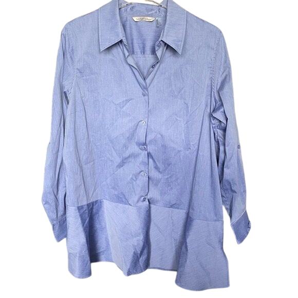 SOFT SURROUNDINGS Womens High Low Hem Long Sleeve Shirt Size L - Picture 1 of 9